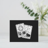 Tarot Card Sin and Moon, Cat Briefkaart (Staand voorkant)