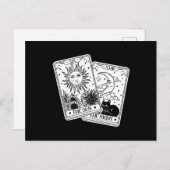 Tarot Card Sin and Moon, Cat Briefkaart (Voorkant / Achterkant)