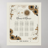 Tarot Card Table 10 Seating Plan Wedding Sun Moon  Poster (Voorkant)