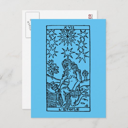 Tarot Card: The Stars Briefkaart (Voorkant / Achterkant)