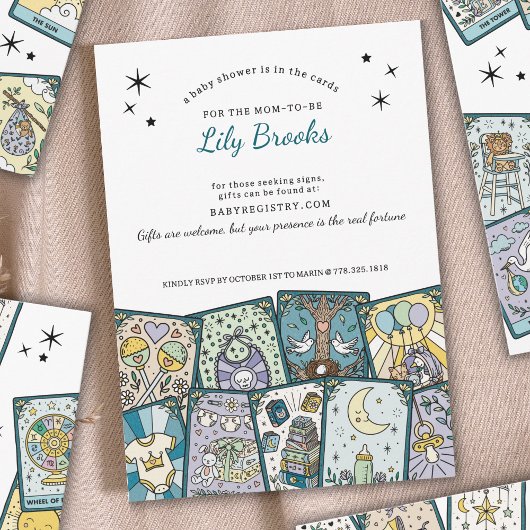 Tarot Card Theme Baby Shower Invitations Kaart
