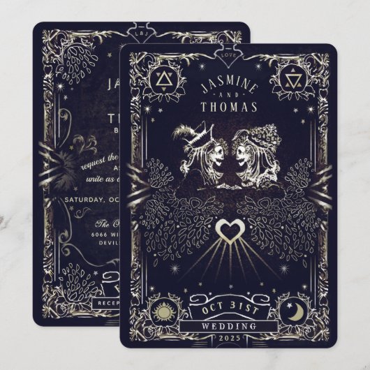 Tarot Card Wedding Uitnodiging (Voorkant / Achterkant)