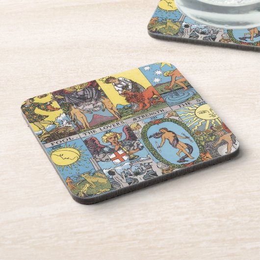 Tarot Cards Collage Bier Onderzetter (Linkerzijde)