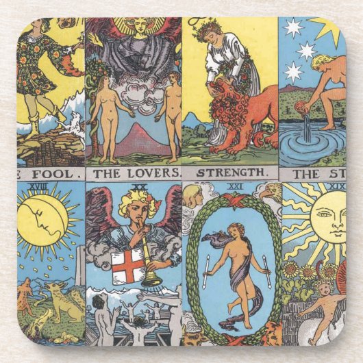 Tarot Cards Collage Bier Onderzetter (Voorkant)