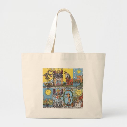 Tarot Cards Collage Grote Tote Bag (Voorkant)