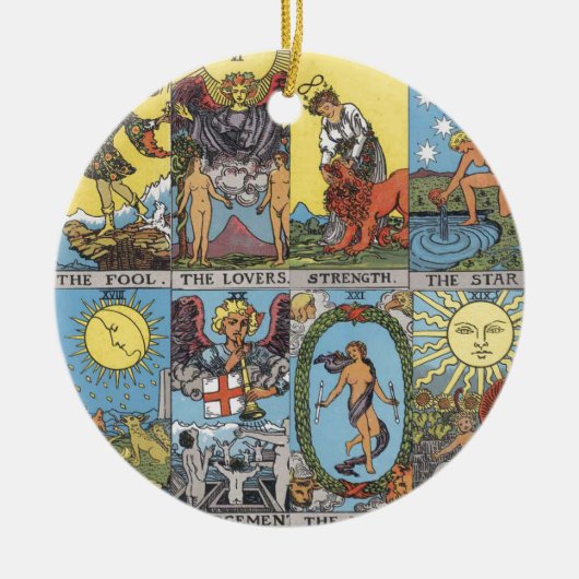 Tarot Cards Collage Keramisch Ornament (Voorkant)