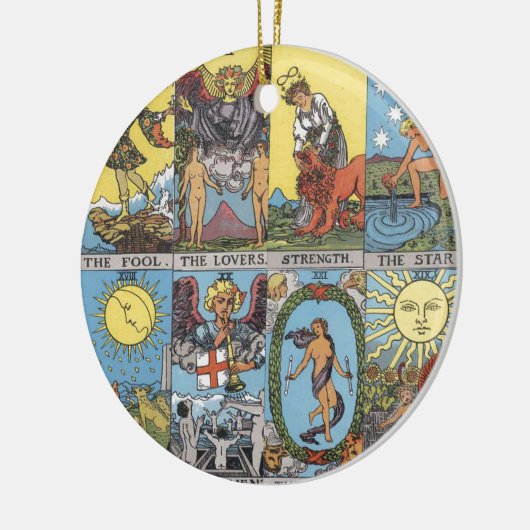 Tarot Cards Collage Keramisch Ornament (Links)