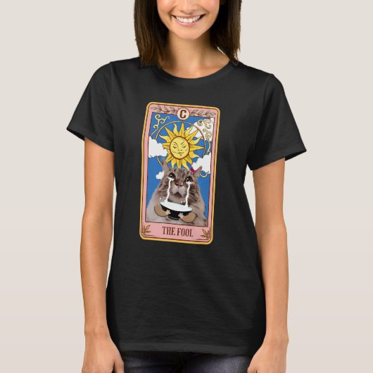 Tarot Cat de Fool Crying Cat Meme Tarot Kaart Cat T-shirt (Voorkant)