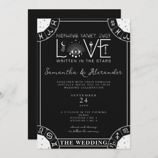 Tarot Celestial Bruiloft Zodiac Teken Evil Eye Zwa Kaart (Voorkant / Achterkant)