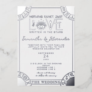 Tarot Celestial Huwelijk Zodiac Signs Evil Eye Maa Folie Uitnodiging