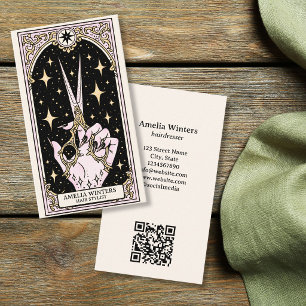 Tarot Celestial Vintage Kapsalon Gouden Schaar Visitekaartje