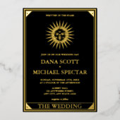 Tarot Celestial Wedding Sun Moon Stars Gold Folie Uitnodiging (Voorkant)