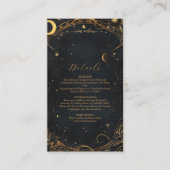 Tarot Celestial Wedding Sun Moon Stars Gold Informatiekaartje (Voorkant)