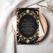 Tarot Celestial Wedding Sun Moon Stars Gold Informatiekaartje