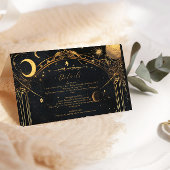Tarot Celestial Wedding Sun Moon Stars Gold Informatiekaartje