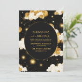 Tarot Celestial Wedding Sun Moon Stars Gold Kaart (Staand voorkant)