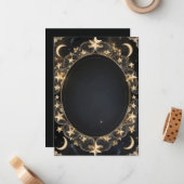 Tarot Celestial Wedding Sun Moon Stars Gold Notitiekaartje (Voorkant / Achterkant in situ)