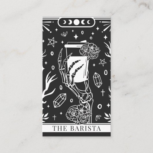 Tarot Charcoal Gray Barista Visitekaartje (Voorkant)