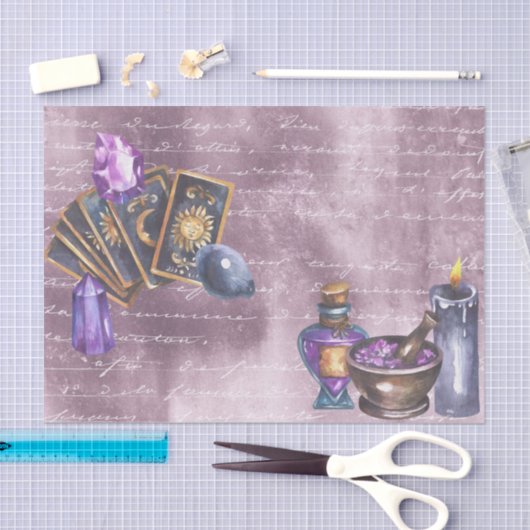 Tarot Crystals Paarse ontkoppeling Tissuepapier (Craft)