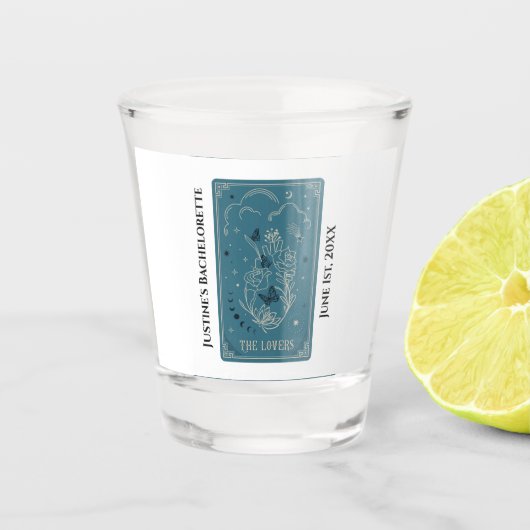 Tarot De Geliefden Bachelorette Feest Shot Glas (Voorkant)
