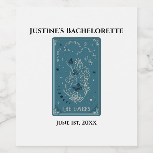 Tarot De Geliefden Bachelorette Feest Wijn Etiket (Enkel label)