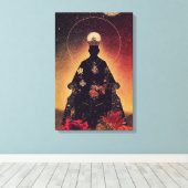 tarot : de keizer , de koning canvas afdruk (Insitu (Houten vloer))