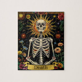 Tarot Death Card Gothic Witchy Skull & Flowers Legpuzzel