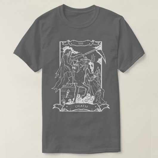 Tarot Death Card Skeleton Skull Horror Bones Goth T-shirt (Design voorkant)