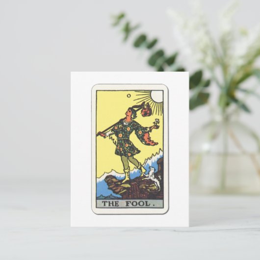 Tarot Der Narr de Fool Briefkaart (Staand voorkant)