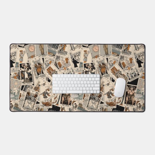 Tarot Desk Mat - Tarot Kaart Pattern - (Keyboard & Muis)