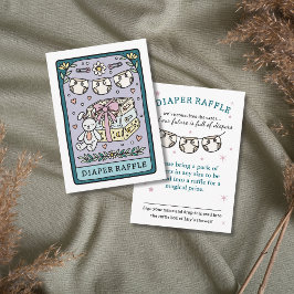 Tarot Diaper Raffle Girl Baby Shower Enclosure Car Informatiekaartje