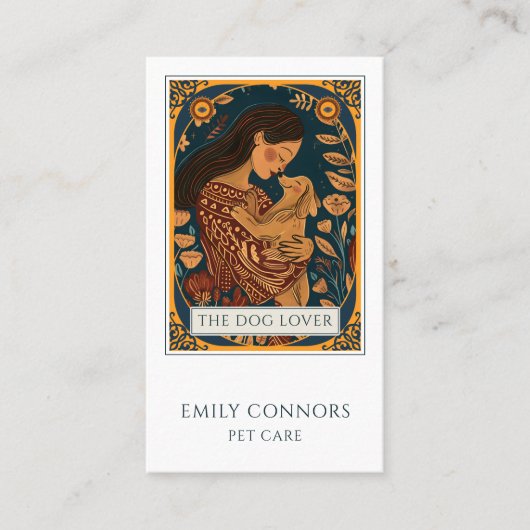 Tarot Dog Lover In Home Pet Sitting Visitekaartje (Voorkant)