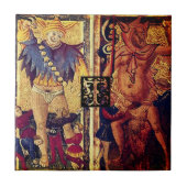 Tarot Double Fools Initiaal T Tegeltje (Voorkant)