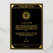 Tarot Elegant Dank je Black Gold Foil Foto Folie Uitnodiging (Voorkant)