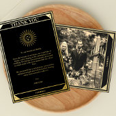 Tarot Elegant Dank je Black Gold Foil Foto Folie Uitnodiging