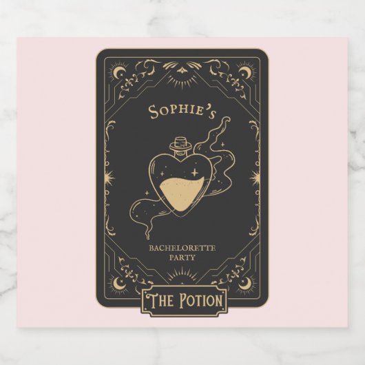 Tarot Esoteric Fortune Pink Sparkling Wijnetiket (Enkel label)