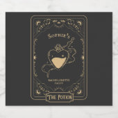 Tarot Esoterisch Lot Zwarte Sparkling Wijnetiket (Enkel label)