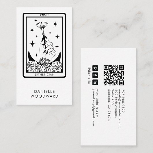 Tarot Esthetician Branding QR Code Visitekaartje (Voorkant / Achterkant)