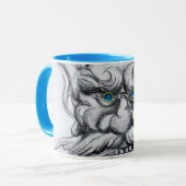 TAROT, FANTASY GROTESQUE MASK Black White Blue Mok (Voorkant links)