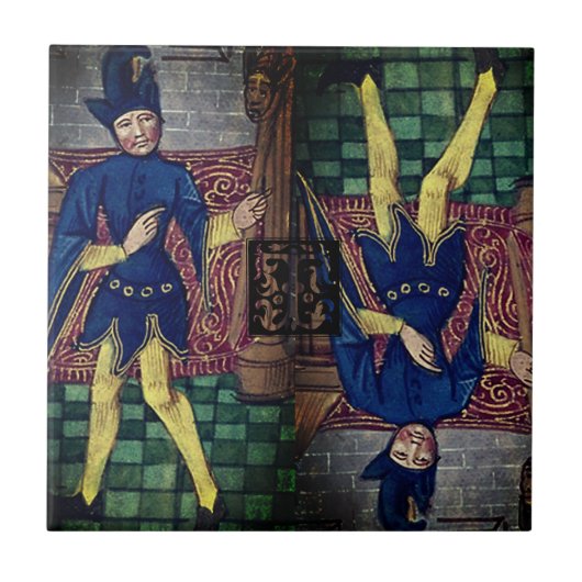 Tarot Fool Major Arcana Ondersteboven Initiaal T Tegeltje (Voorkant)