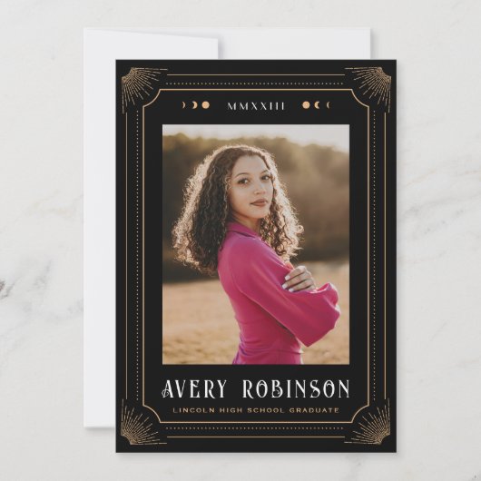 Tarot geïnspireerd Afstuderen foto bekendmaking Aankondiging