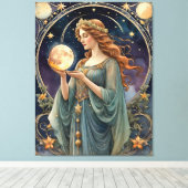 Tarot geïnspireerd schilderen - temperance canvas afdruk (Insitu (Houten vloer))