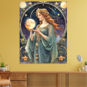 Tarot geïnspireerd schilderen - temperance canvas afdruk (Insitu (Woonkamer))