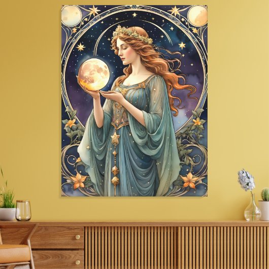 Tarot geïnspireerd schilderen - temperance canvas afdruk (Insitu (Woonkamer))