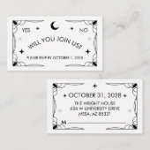 Tarot-geïnspireerde RSVP-kaart Informatiekaartje (Voorkant / Achterkant)