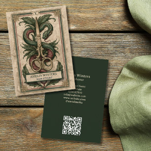 Tarot Goth Vintage Kapsalon Gouden Scharen Visitekaartje