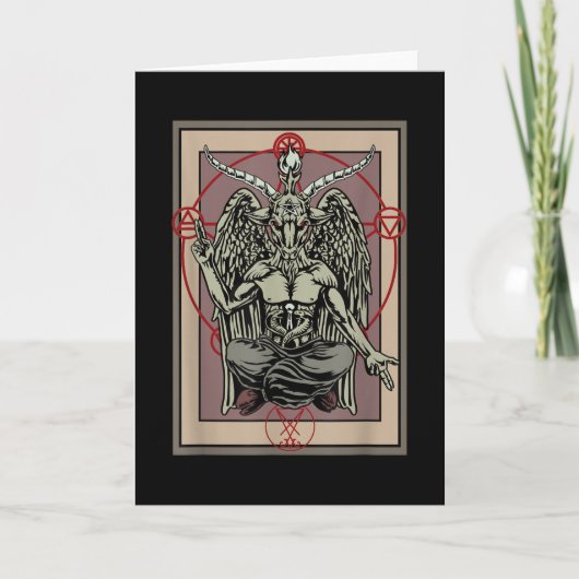 Tarot Gothic Card Baphomet Satanic Witch Pentagram Kaart (Voorkant)