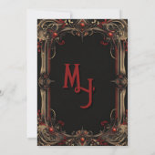 Tarot Gothic Zwart en Goud Monogram Kaart (Achterkant)