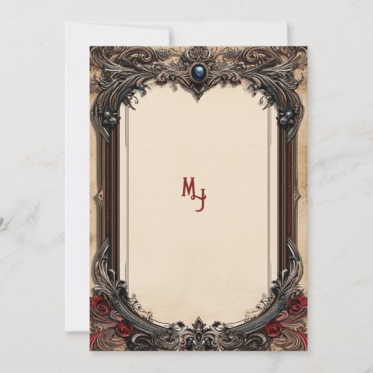 Tarot Gotisch Middeleeuws Gouden Monogram Kaart (Achterkant)