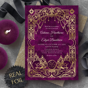 Tarot Halloween Gotische Bruiloft Folie Uitnodiging